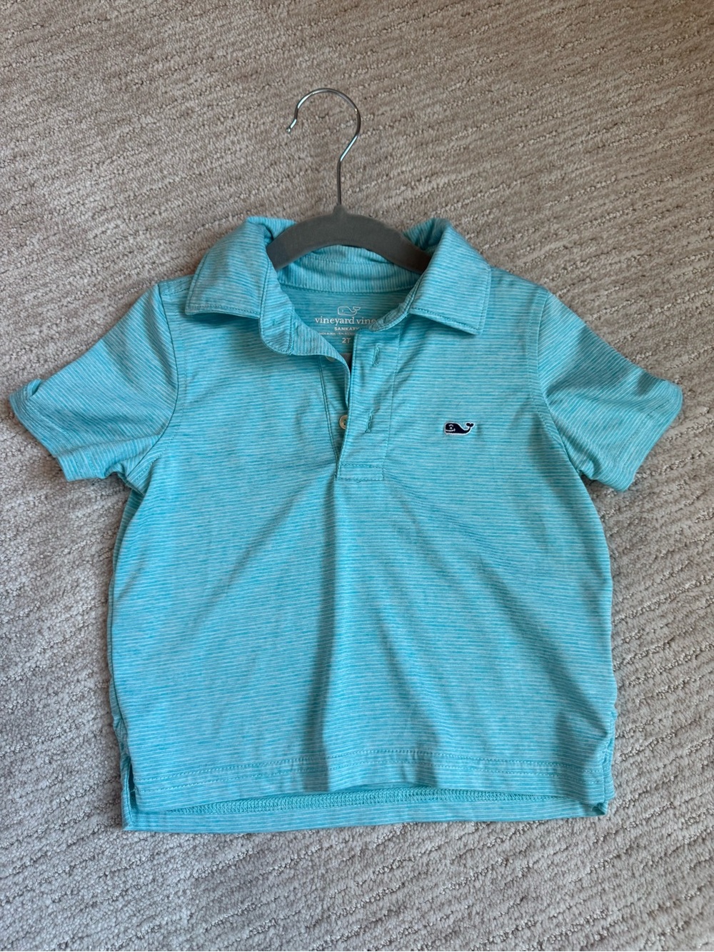 Vineyard Vines Boys' Light Blue Striped Polo